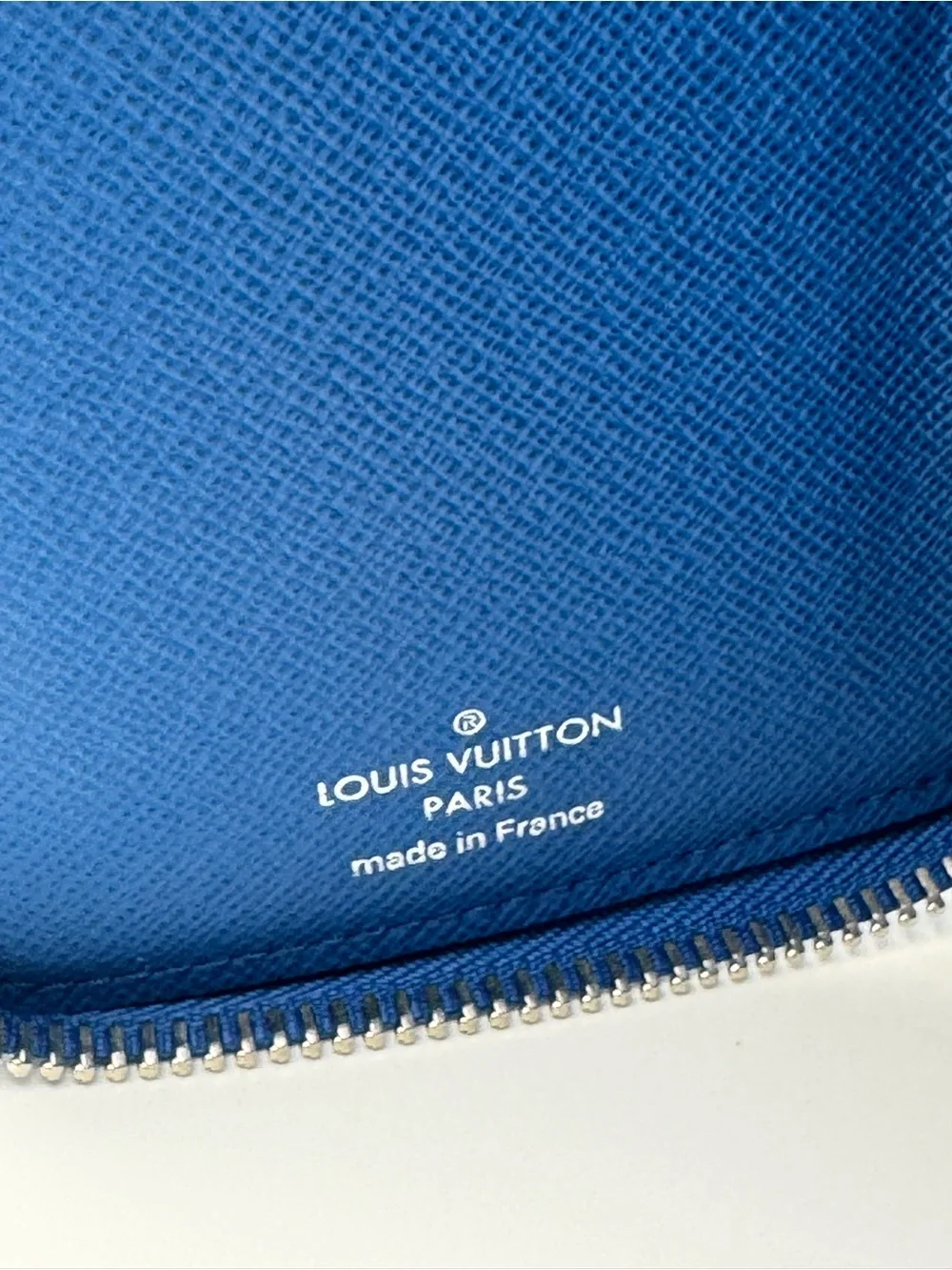 Authentic Louis Vuitton Blue Zip-Around Wallet